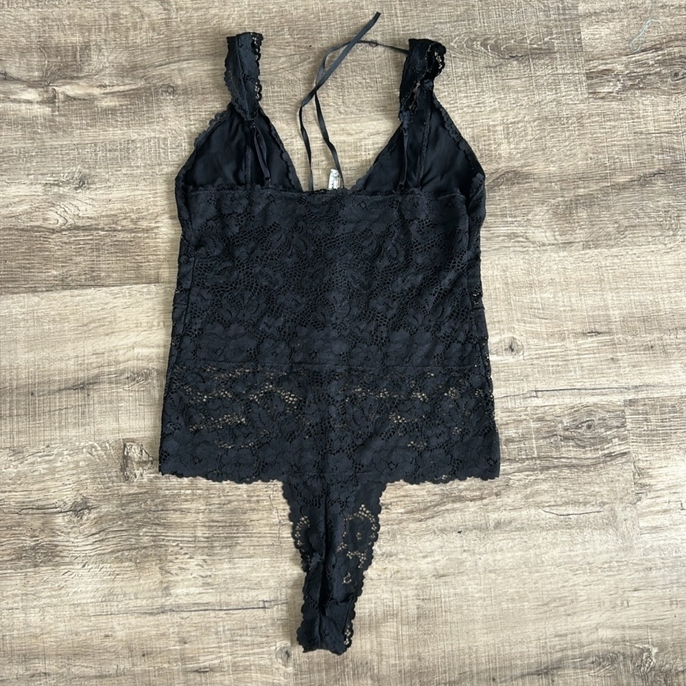 Free People Gazy Eyes Lace-Up Bodysuit Black L - Picture 11 of 11